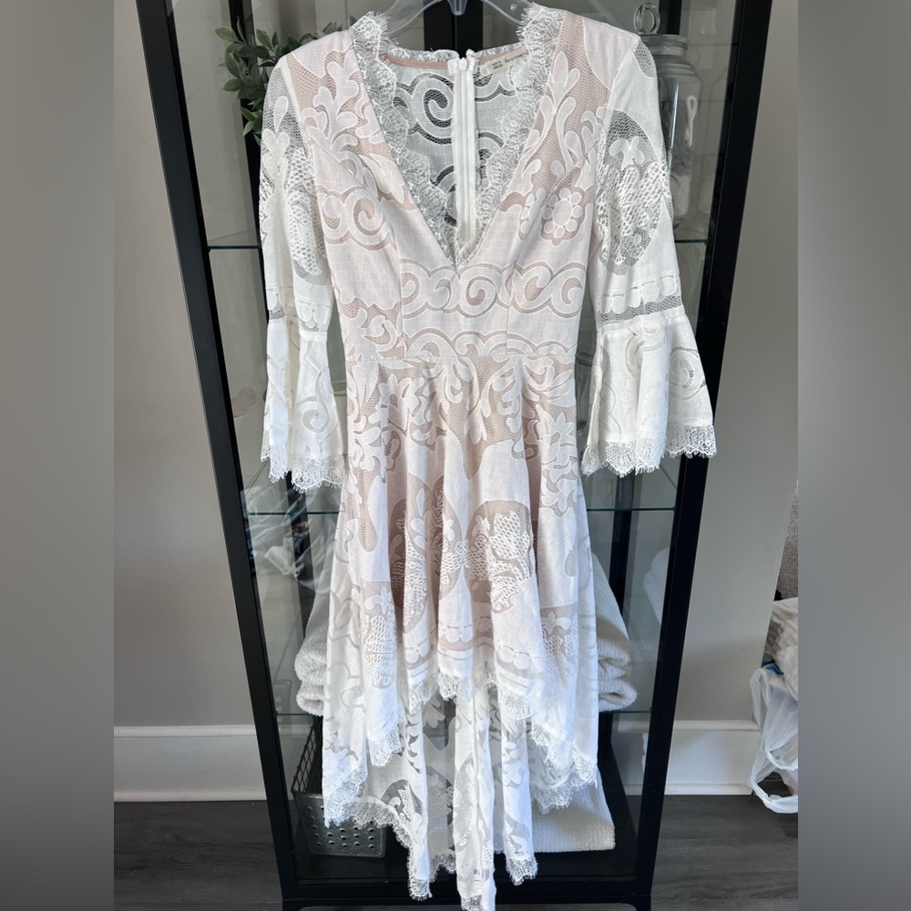 Here comes the sun lace high low dress